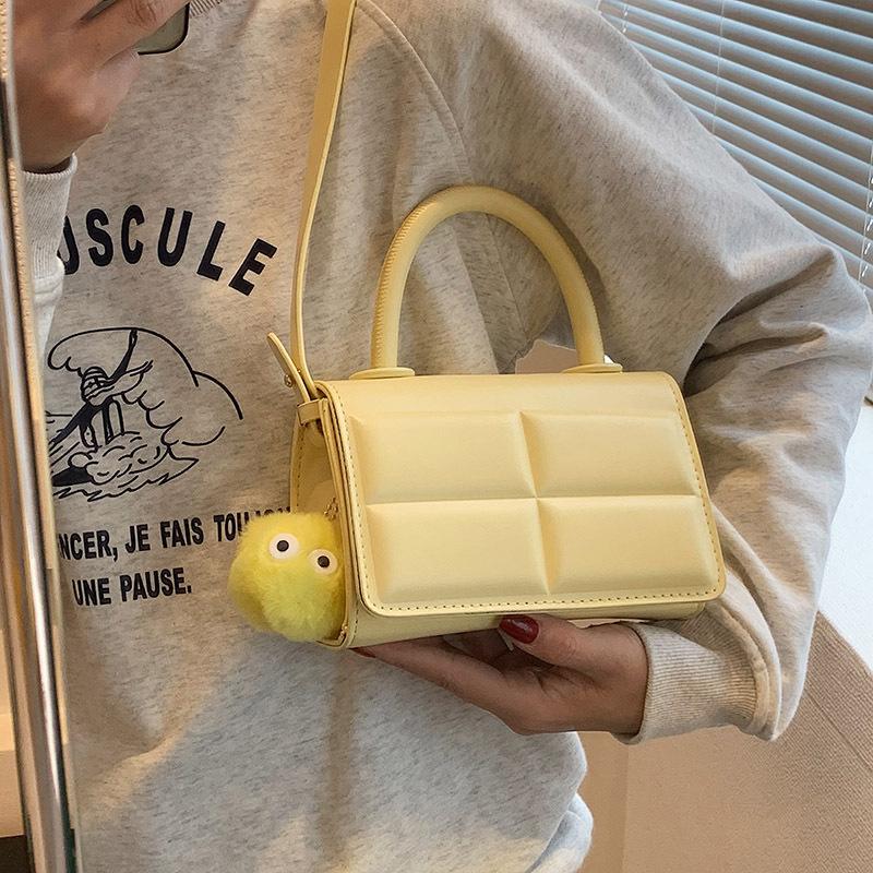 Summer New Fashion Niche Solid Color Flip Small Square Bag Portable Shoulder Oblique Span Women's Bag