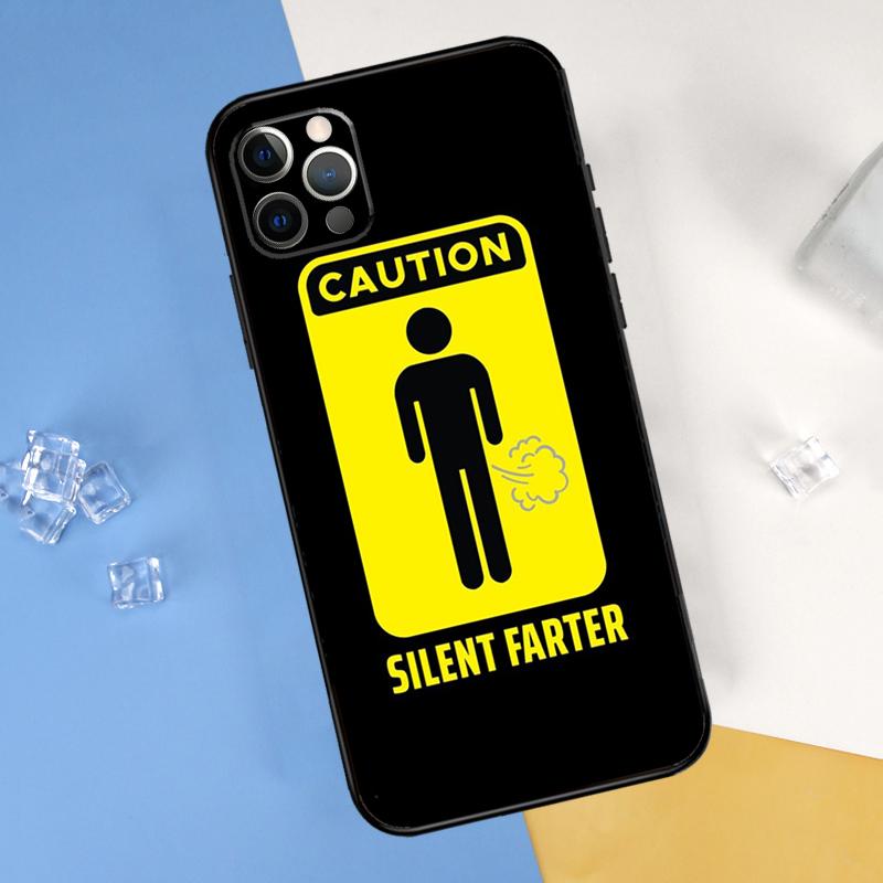 

No Farting Sign Funny Farts Phone Case For iPhone 15 Pro 16 Pro 11 13 14 Pro Max 12 Mini XR 16 15 Plus 16e Cover Shell iPhone 13 Pro