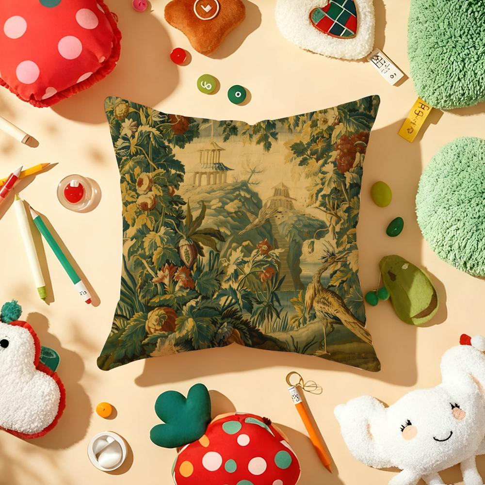 Aubusson Tapestry French Th Century Cushion Cover Plush Fabric Soft DoubleSided Printed Sofa Warm Winter Home Pillow Cover