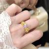 Vintage Palace Style Purple Zircon rings for women Light Luxury Exquisite flower ring Wedding Party Fine  adjustable
