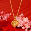 Love Heart Women's Pendant Double Water Wave Necklace