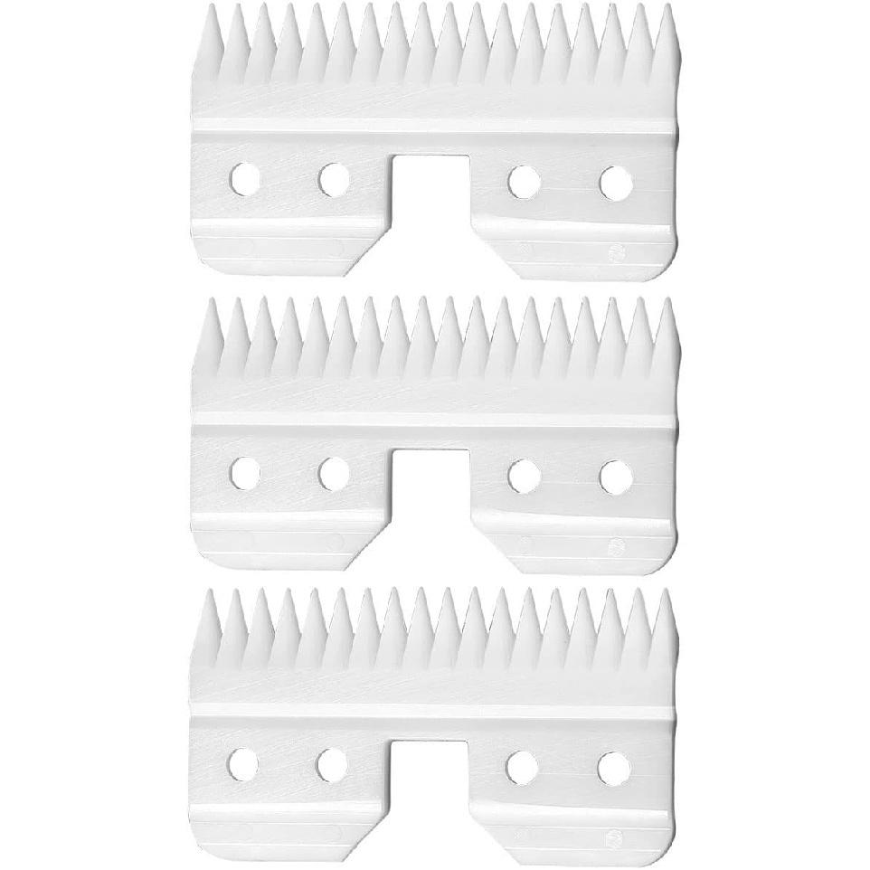 WAHFOX 3pcs Fast Feed Ceramic Blades for Oster Fast Feed Clipper Oster A5 Fast Feed Ceramic Blades Fast Feed Replacement Blade A5 Replacement Blade
