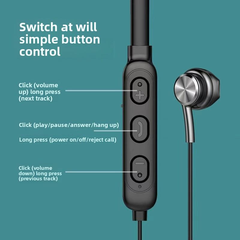 Admisitr Wireless Bluetooth Headphones, Neck-hanging Noise-cancelling Stereo, Universal 5.0 Running Phone for Sports