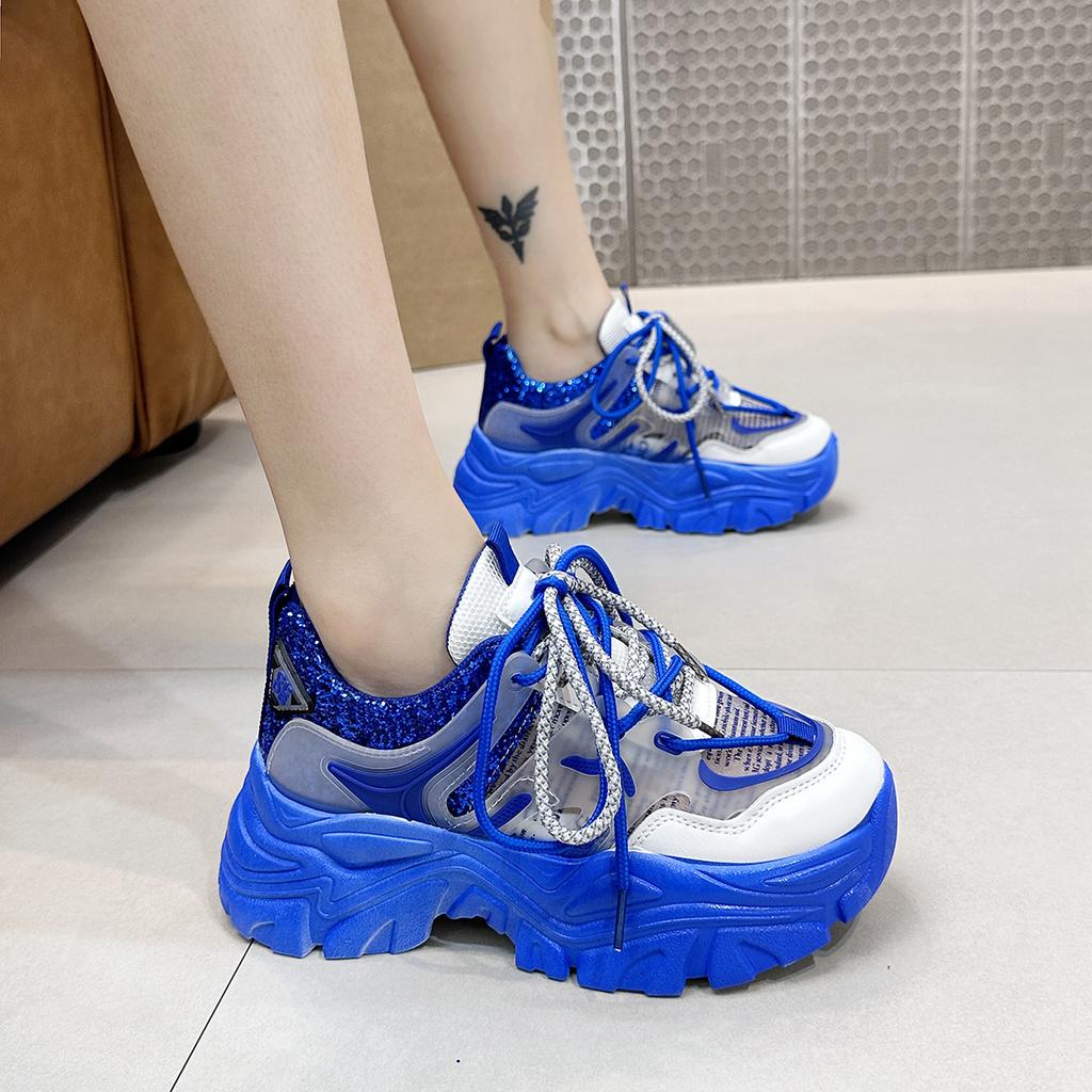 2025 Jaro Nové Boty pro tátu s tlustou podrážkou Dámské s tlustou podrážkou Všestranné Streetové Sportovní boty Ins Módní Ležérní Dámské boty