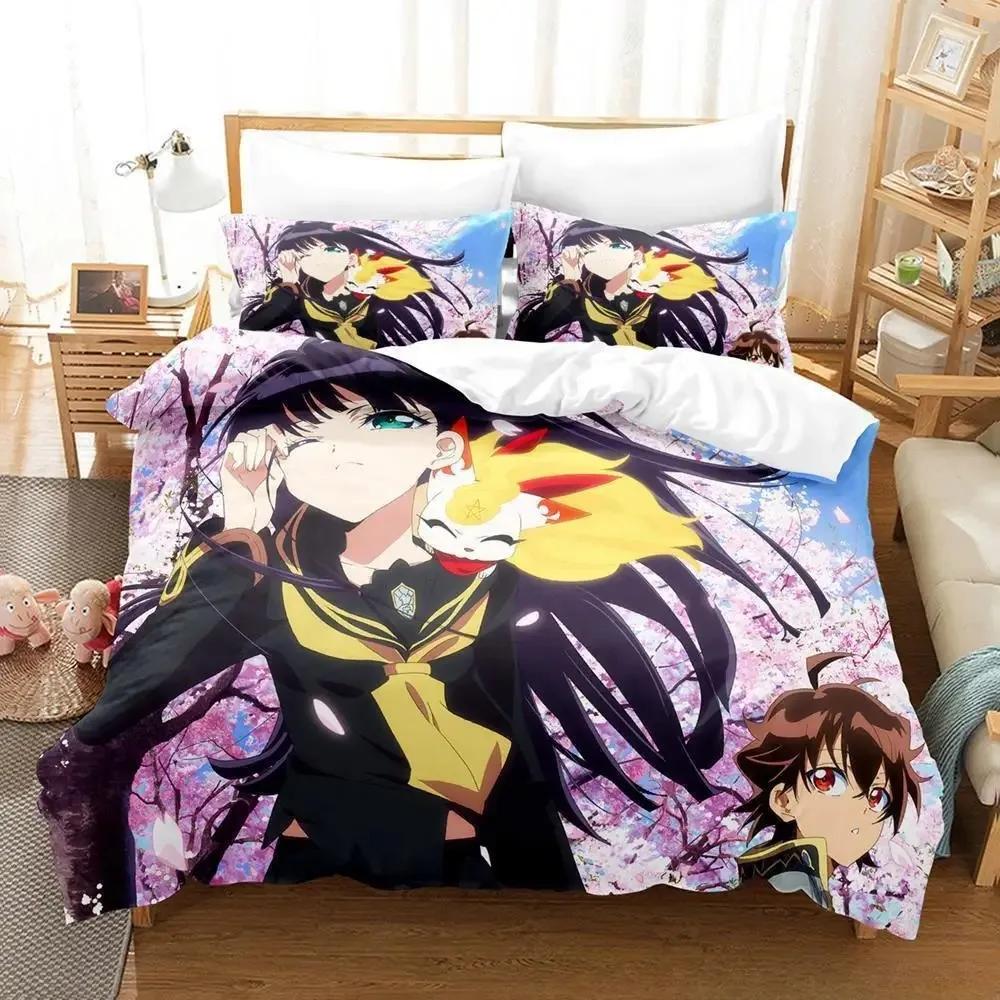 Home Textiles Twin Star Exorcists Bedding Set Cartoon Anime three-piece set Adult Kid Bedroom Duvet cover Sets 3D Kawaii Girl