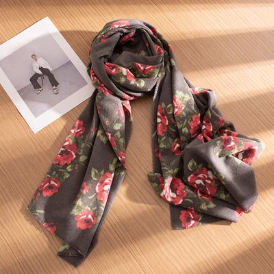 Écharpe en cachemire de style ethnique pour femmes, Élégante et polyvalente, Châle imprimé, Chaud pour le cou, à la mode