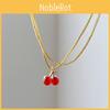 Red Cherry Classy Pendant Necklace With Stylish Box Chain Perfect For Trendy Fashion Womens