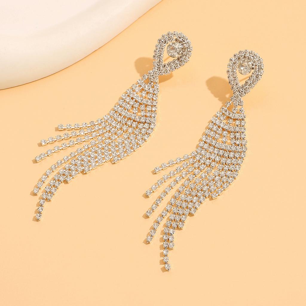 Temperament retro jewelry fashion bride Joker Earrings studded tassel earrings