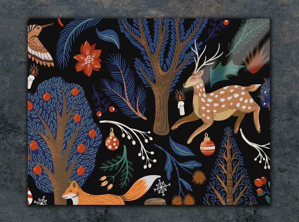 GLAS-SCHNEIDEBRETT 30x22 TIERE