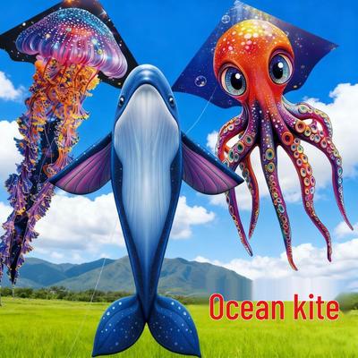Easy-Fly Sea Creature Kite: Whale, Octopus, Jellyfish, Dolphin