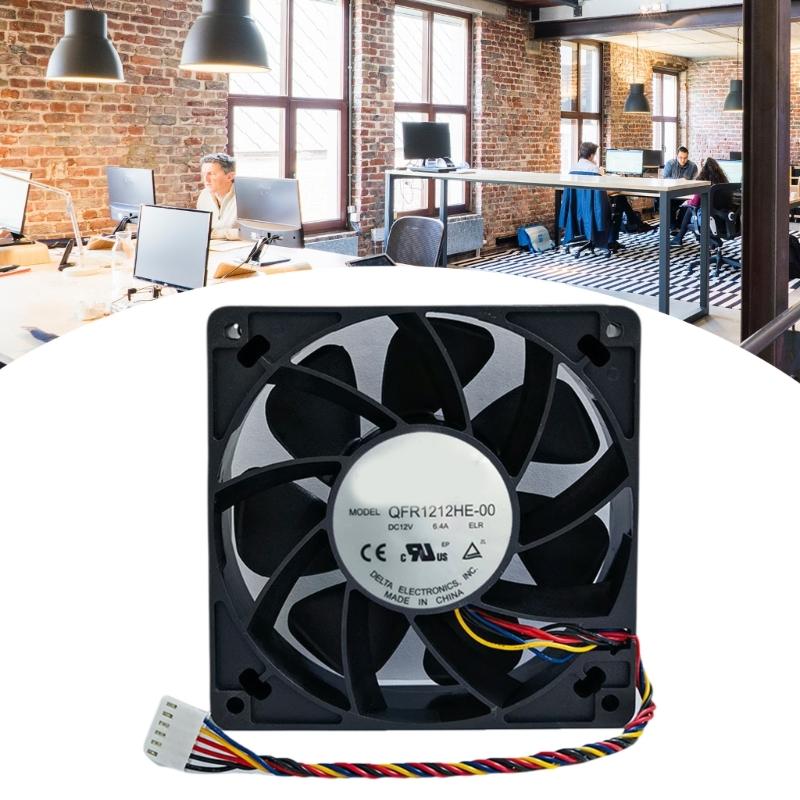 QFR1212HE-00 120mm 12038 Fan 12V 120x120x38mm Fan Powerful Cooling Fan Case Industrial Heat Dissipation Fan