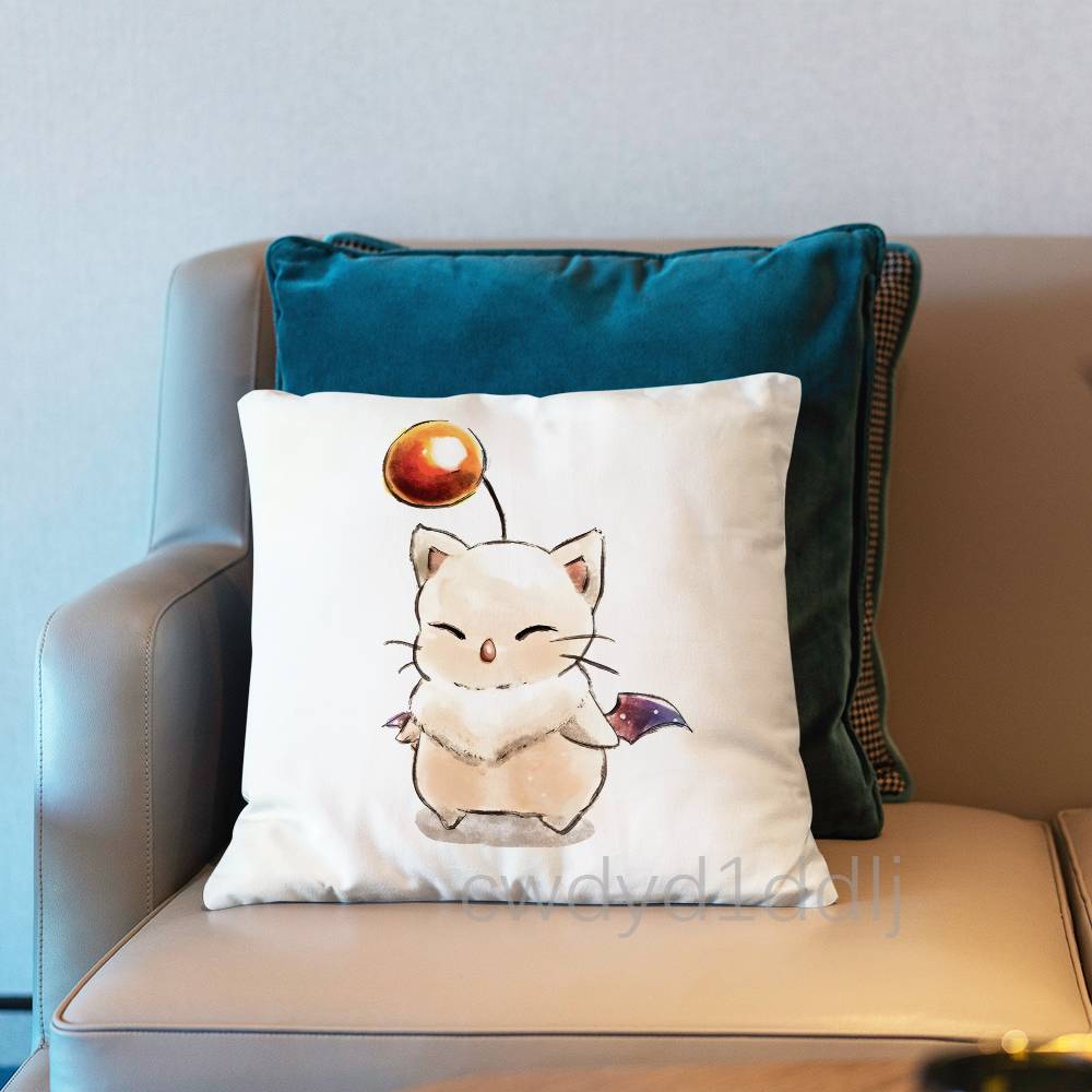 F-Final Fantasy Moogle FF VII Pillow Case Cover Square Sofa With For Pattern Comfortable Cushion suitable Of Room