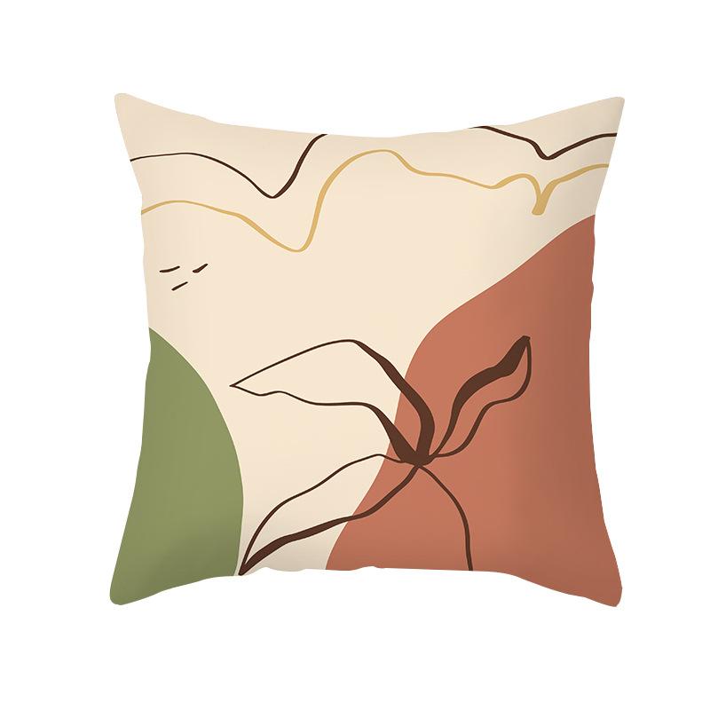 Sofa Pillow Cover Nordic Simple Abstract Office Cushion Peach Skin Pillow Cover