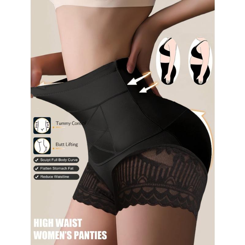 Корректирующее белье с высокой талией для женщин - Постнатальный контроль живота, Поднимает ягодицы и Подтягивает живот S чёрный