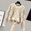 Sweater Wome Autumn Winter Thickened Warm Knitted Stretchy Long-Sleeve Oversized Top
