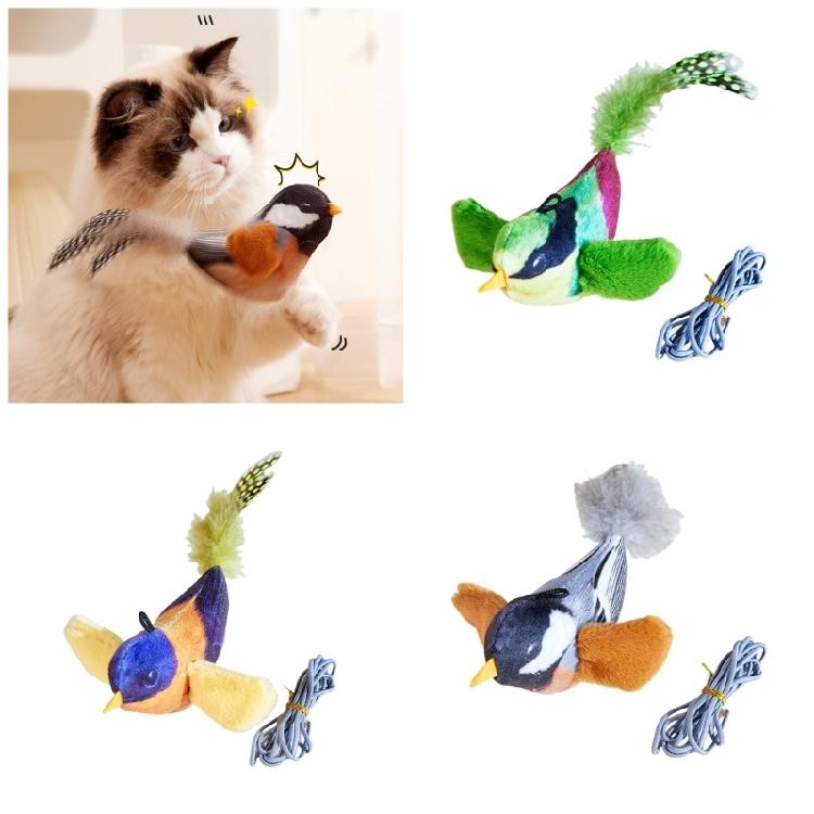 Cartoon Kitten Squeaky Toy Attractive Bird Shape Small Kitten for Cats Teething