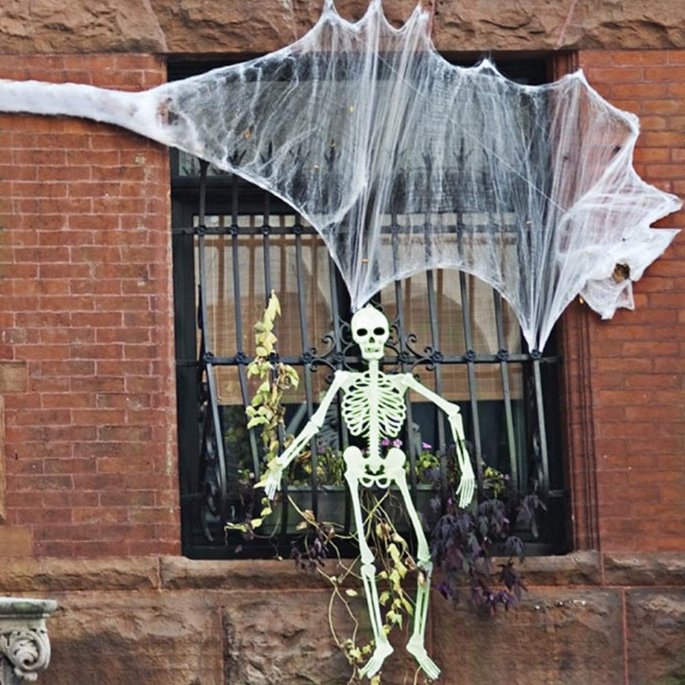 Halloween Hanging Luminous Skeleton Decorations, Full Body Glow-in-The-Dark Skeleton Halloween Bar Party Wall Sticker Decorations