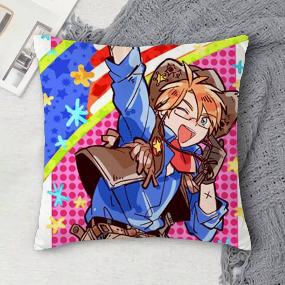 Hetalia Axis Powers Double-Sided Printed Square Decorative Cushion Cover For Sofa Living Room Home Decor