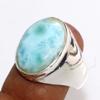 Fine Finish Larimar Man'S 925 Silver Plated Ring US 10 Limited Stock Deal u6y09