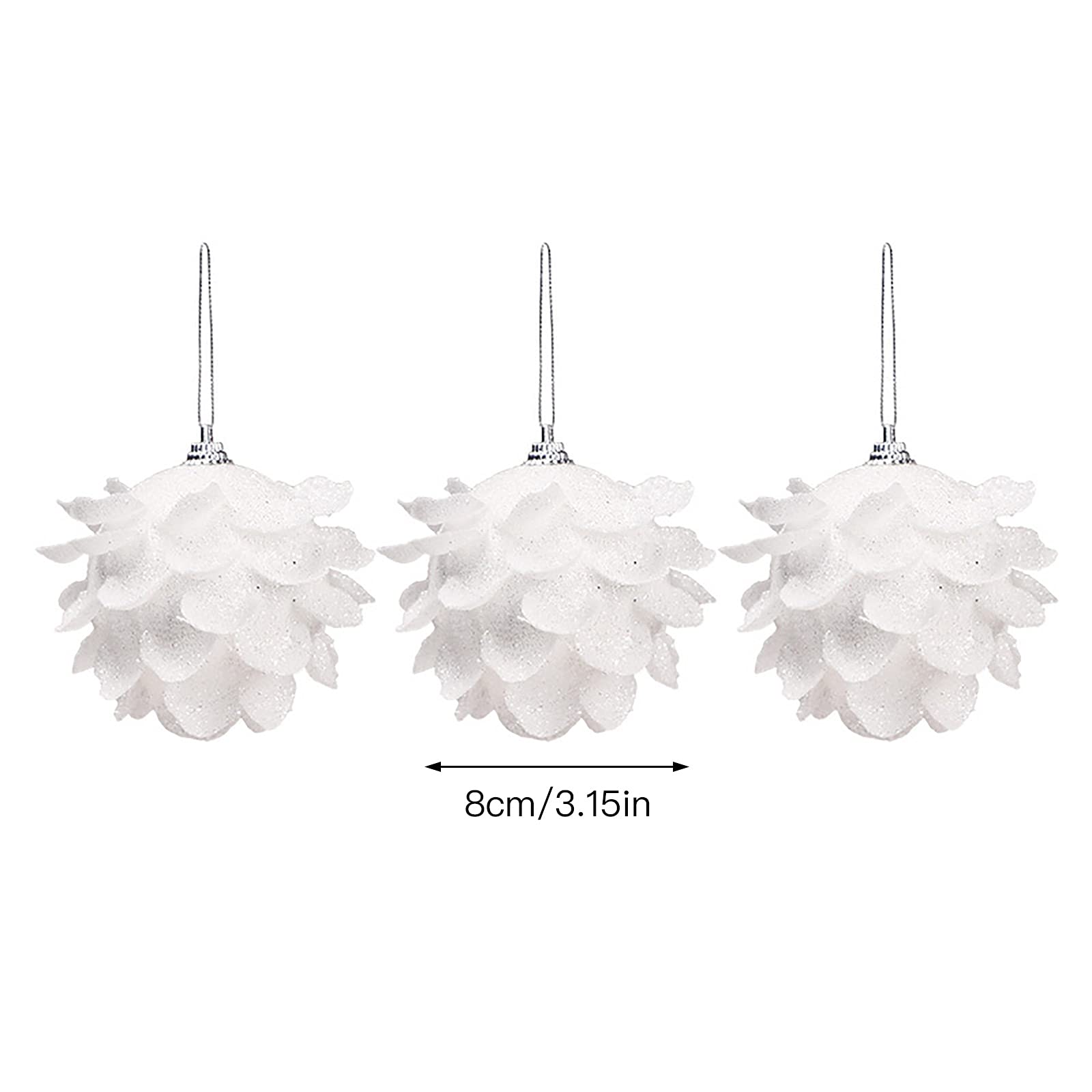 

Рождественские шары Украшения Блеск Белое Перо Лепесток Пена Небьющиеся Шаровые Украшения Рождественская Елка Подвеска Подвеска Новогоднее Украшение Партии 8CM-3PCS-Petal