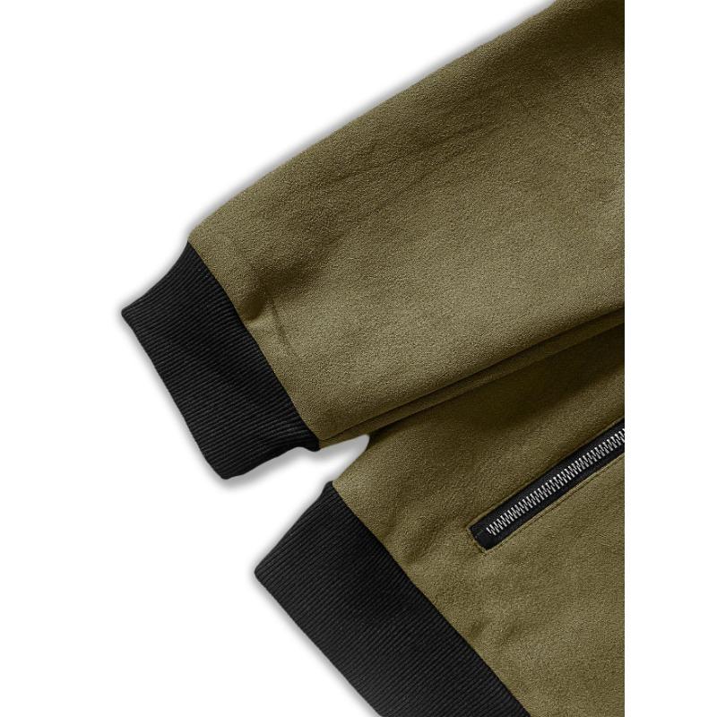 Men S Vintage Streetwear Suede Bomber Jacket Casual Outerwear