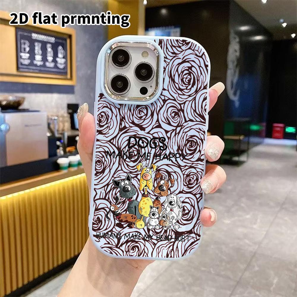 Phone Case: 2D Flat Design Suitable for iPhone 18 17 16 15 14 13 Pro, Couple Style, Cartoon Dog, Christmas and Halloween Gift