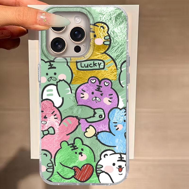 Case For IPhone 16 15 13 Plus Pro Max 7 14 Pro 5G Phone Cover Orange Cat Cartoon For IPhone 16e Protective Silicone  Luxury Bag