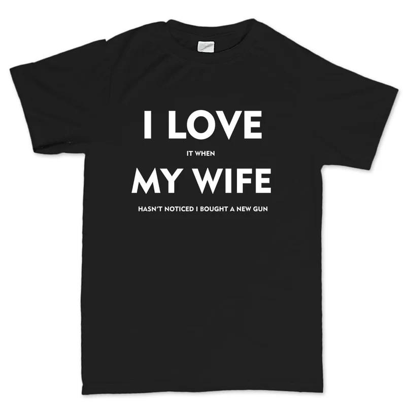 black cotton Tshirt funny gun casual street style Unisex fitness muscle graphic tee S