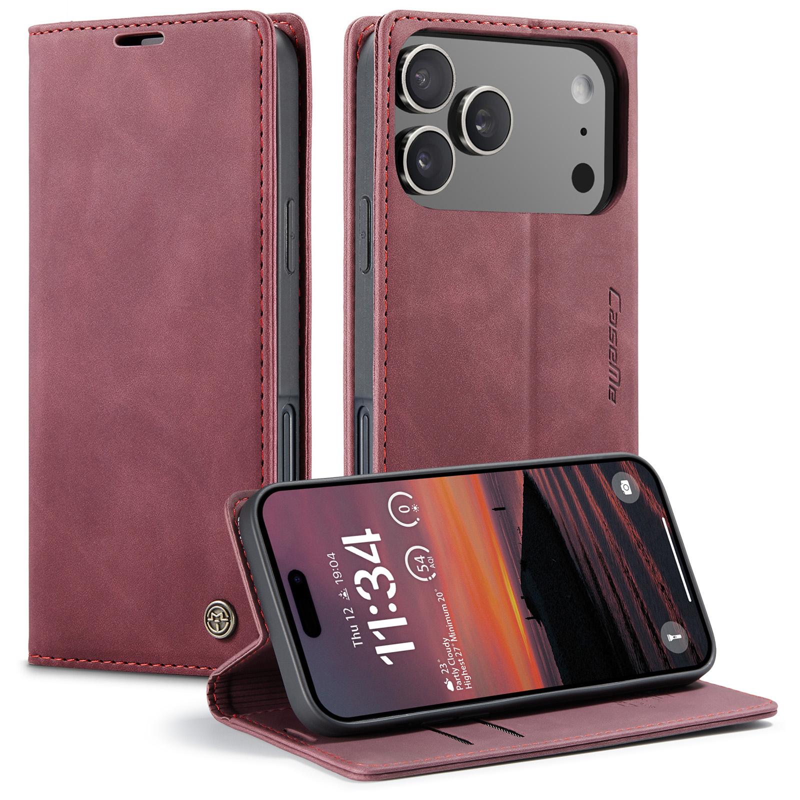 

For iPhone 17 Pro Max Wallet Case CASEME 013 Series PU Leather Phone Cover Stand D