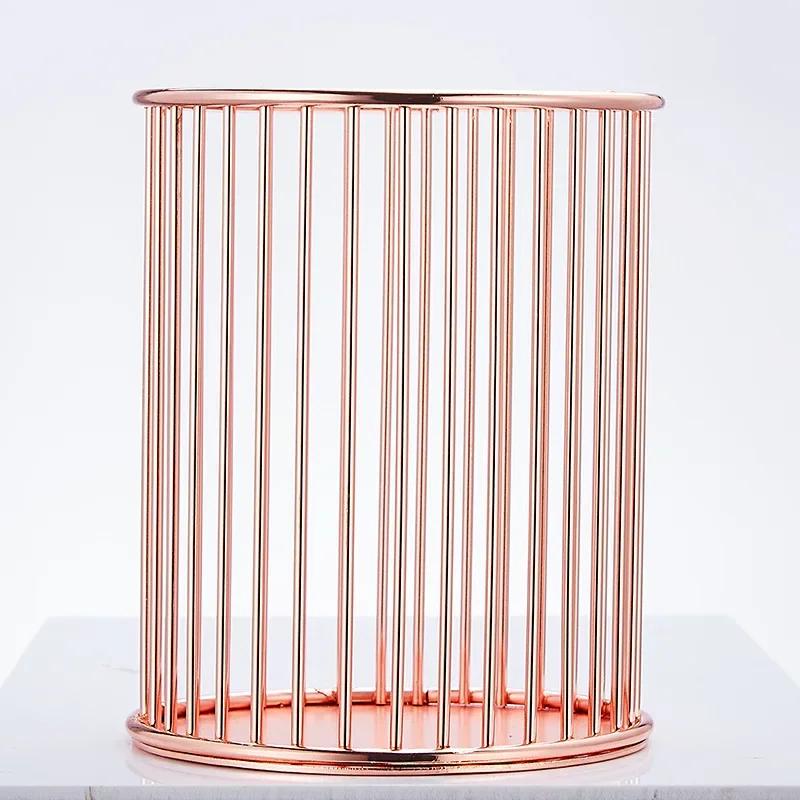 Gold Pen Holder Large Capacity Pen Container Cosmetic Brush Storage Desk Organizer Stationery Desk Accessories School Supplies