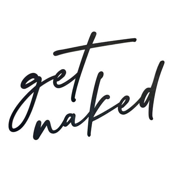 Dřevěná nástěnná dekorace Get Naked Farmhouse Rustic Černá písmena Nástěnné umění Vnitřní Domov Koupelna Nástěnná Dekorativní Znamení