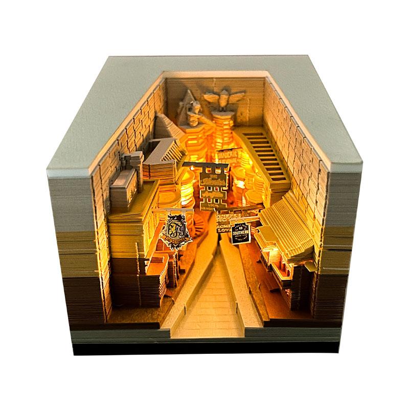 Unique Party Souvenir Movies Building Diagonalley Custom Tear-Off Calendar Sheets Memo Pad With Lights 9*11*7.5cm