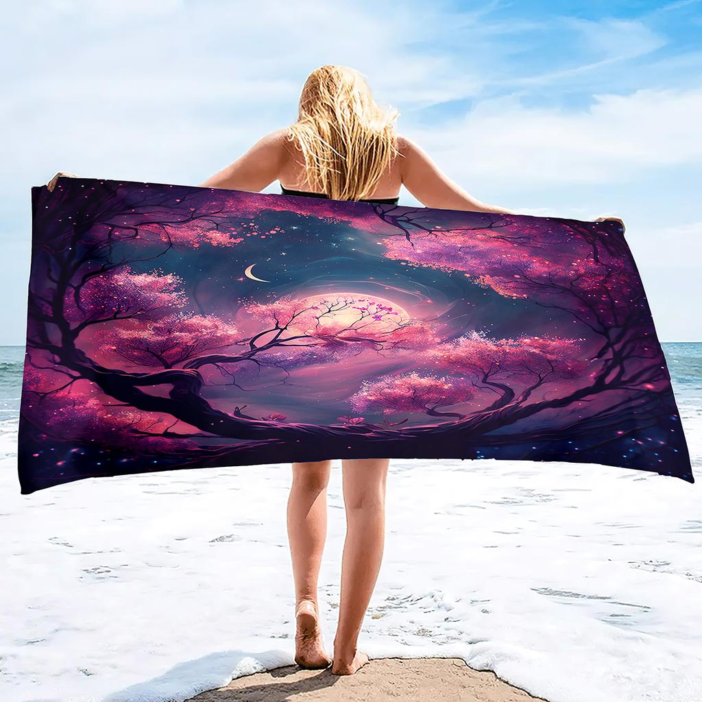 Cherry Blossom Bath Towels Soft Comfort Beach Highly Absorbent Large Decorative Guest Hand For Swimming Pool