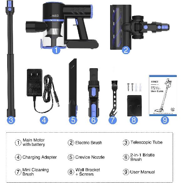 Cordless Vacuum Cleaner, 4-in-1 Vacuum Cleaners for Home, Handheld Vacuum Cleaner with 40 mins Runtime, Stick Vacuum for Apartment, Carpet, Black 1