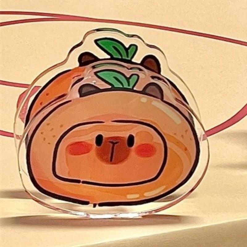 

1 шт. Новый тренд, милый мультяшный акриловый зажим с изображением капибары, креативный студенческий зажим для бумаги, зажим для закусок, офисный зажим для документов, папка для таблеток оранжевый