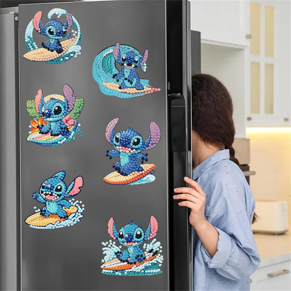 6-częściowy magnes na lodówkę z serii Surfing z diamentową grafiką, diamentowe malowanie, magnes na lodówkę, diamentowe malowanie, magnes na lodówkę dla dorosłych i początkujących