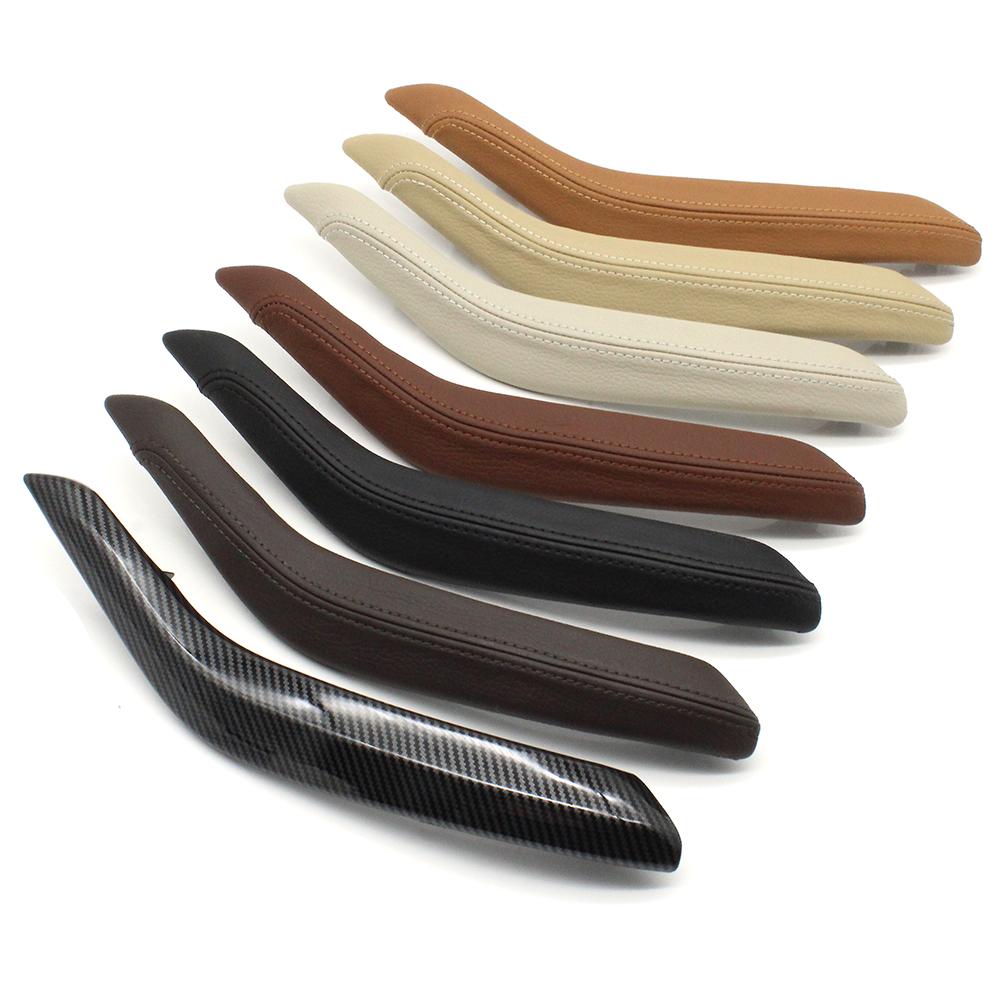 Car Front Rear Left Right Passenger Door Pull Handle Leather Outer Cover Trim Replacement For BMW X5 X6 F15 F16 2014-2018