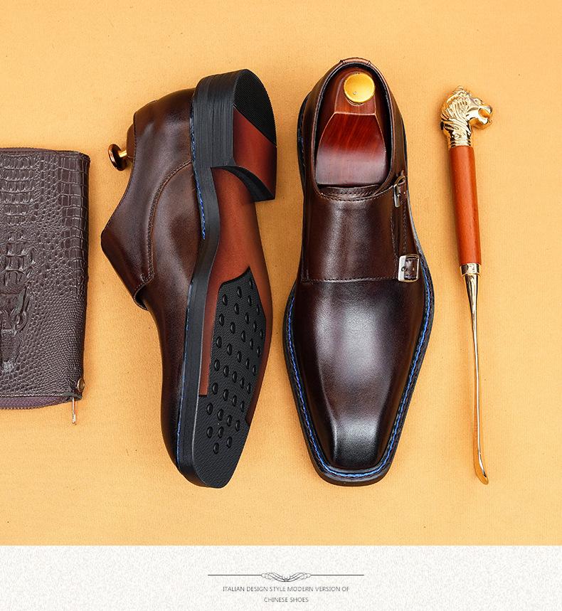 VIP Exklusiv: 2026 Herren Square Toe Monk Lederschuhe - Formeller Norweger-Welt-Stil