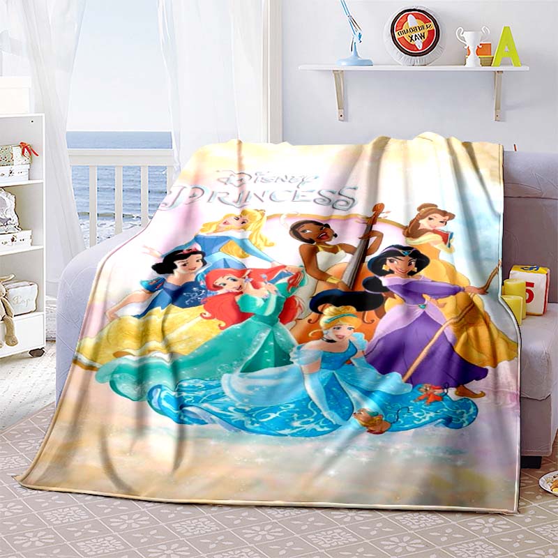 This exquisite 3D princess cartoon flannel blanket is suitable for beds, bedrooms, sofas, picnics, and can also be used as an ou