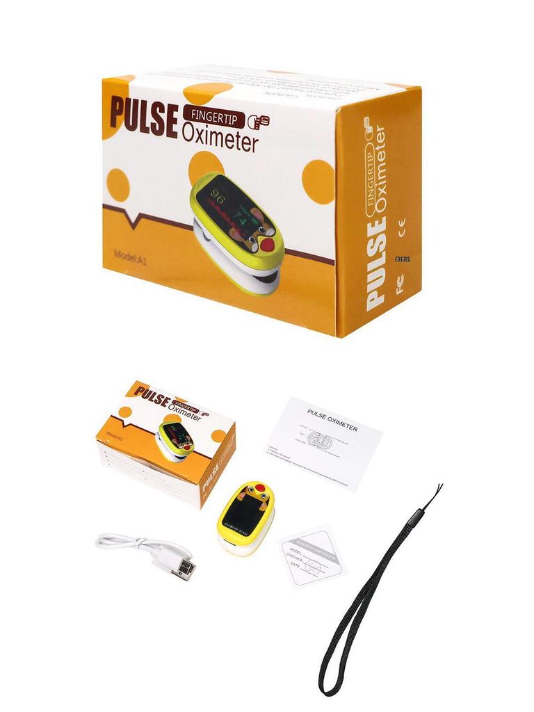 Rechargeable Children's OLED Pulse Oximeter Clip: Measures Blood Oxygen & Heart Rate
