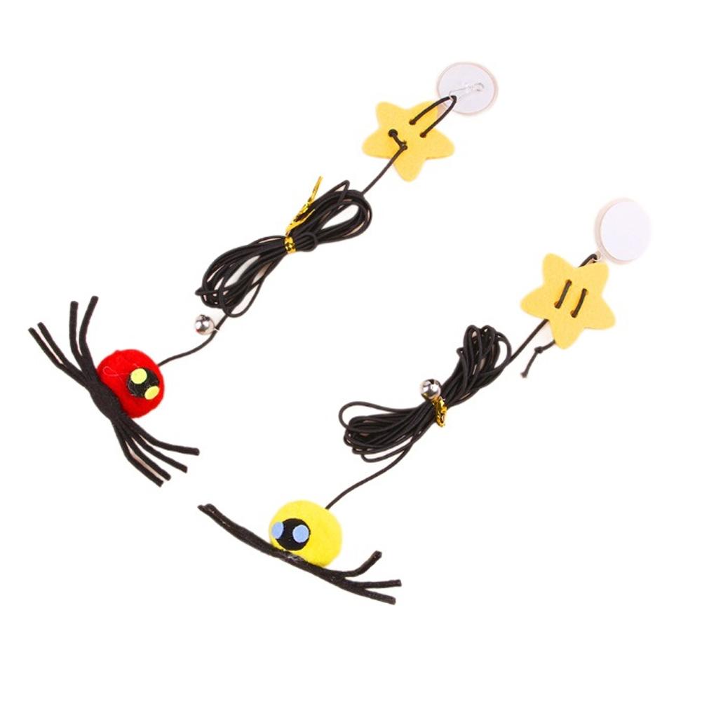 Cat Pet Toy Hanging Door To Relieve Depression Swinging Hanging Elastic Rope Feather Playing Stick Bell Spider Gatos