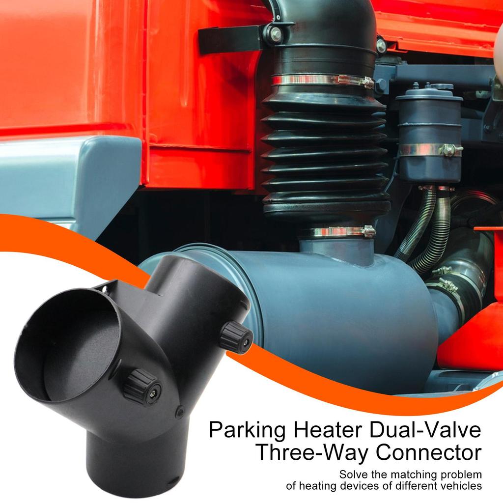 Heat Valve Adapter Y Shape 75mm 3 Way Auto Supplies Parking Heater Duct Connector For Trucks Pickups SUVs RV Camping Daily