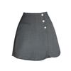 Women's High-Waisted Gray A-Line Skirt Shorts - Spring 2025 Casual Wide-Leg Design