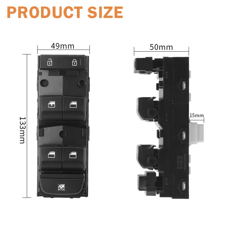 93571M6100 Front Left Power Window Switch Driver Side For Kia Forte    Black One Touch Down Only Left Hand Driver