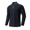 Autumn and Winter Polo Shirt Men's Spliced Ice Silk Long Sleeved Versatile Casual Lapel Polo Shirt