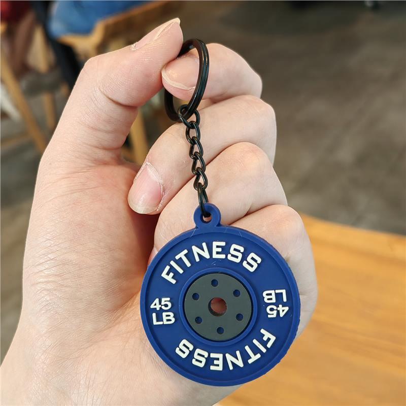2025 New Barbell Keychain Silicone Dumbbell Keychain Gym Gifts For Gym Lovers Fitness Trainer Gift Backpack Car Key Pendant