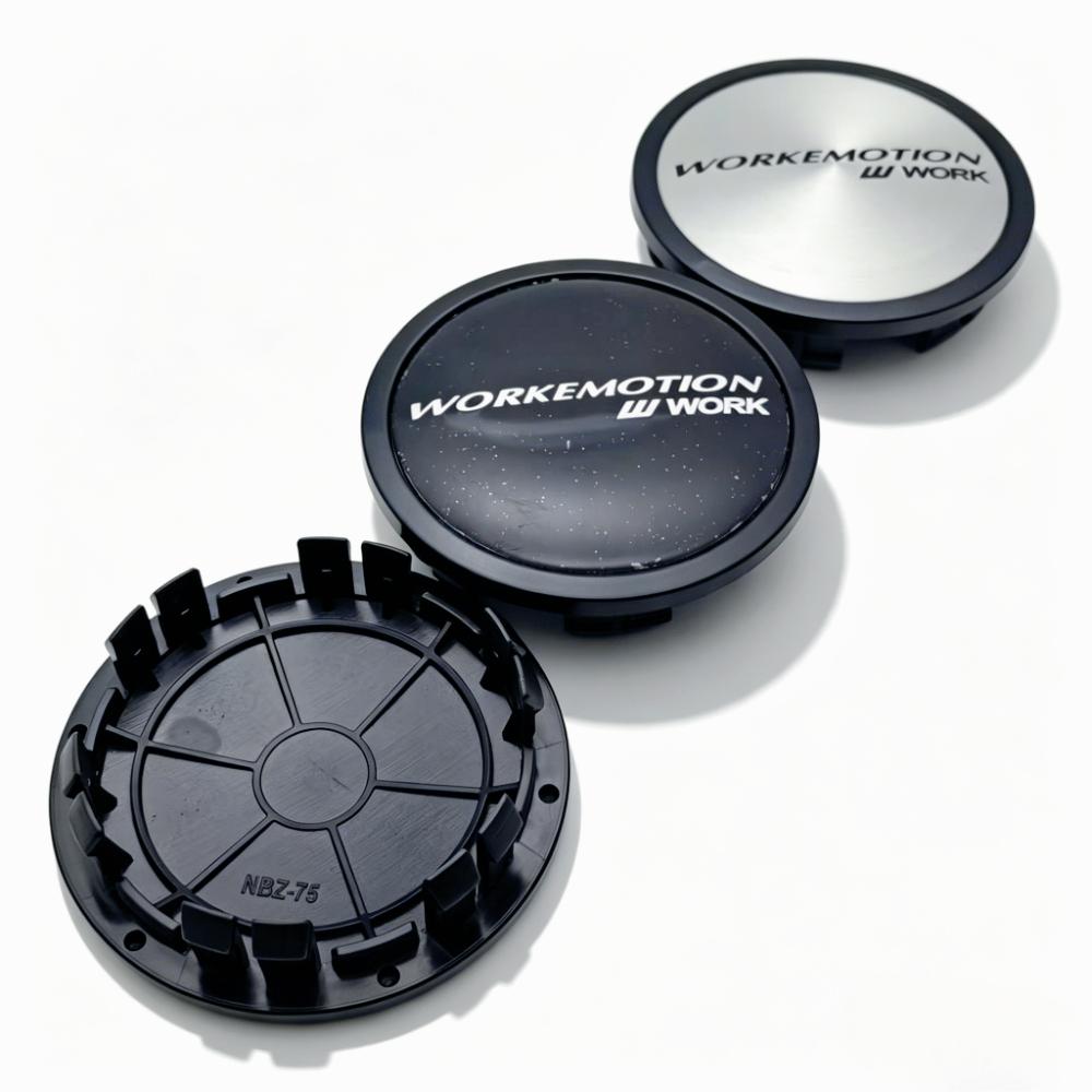 4pcs JDM W Work Emotion Logo Emblem Car Wheel Center Caps 75MM Clips 65MM Rim Hubcaps Dust Cover Wheels Hub Cap Car Accessories