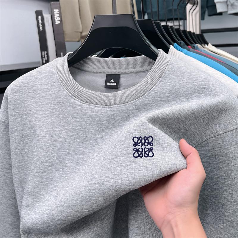 Wovey Winter Collectie Heren Ronde Hals Lange Mouw Pullover Hoodies Luxe Kwaliteit Geborduurd Verdikt Warmte Mode Herenkleding M