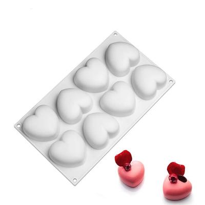 Reusable Non-stick Easy Release 3D Love Heart Shaped Silicone Molds Tray