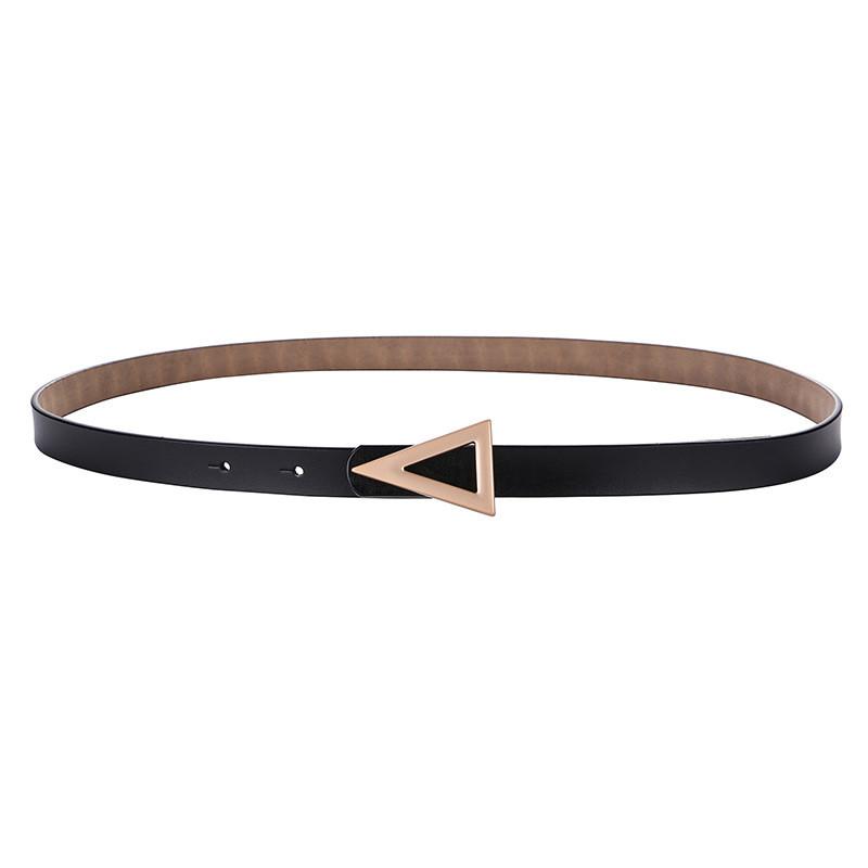 

Chic Simple Women Belt With Metal Triangle Buckle For Dress And Formal Attire